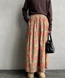 [SOIL/ソイル] 60'Sキャンブリック フラワープリント ギャザースカート