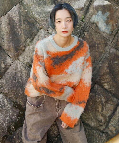 KBF（ケイビーエフ）の「ギャラクシーシャギーニット（ニット/セーター・レディース・グリーン系その他/ブルー系その他/オレンジ系その他・ONE）」の19枚目の写真