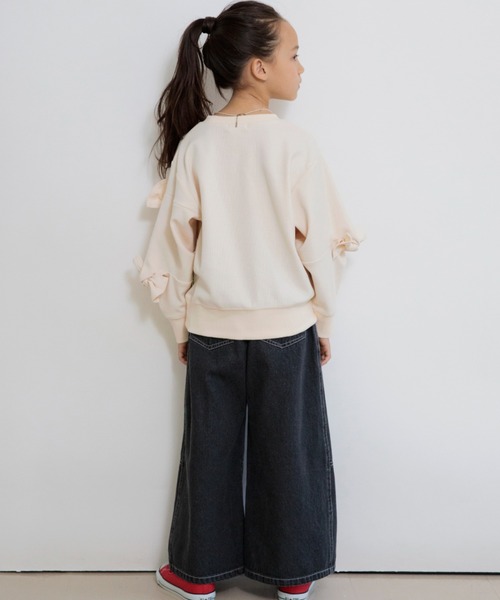 EDWIN(エドウィン)の「【Ou? by EDWIN】タック入りデニムワイドパンツ(デニムパンツ・キッズ・ブルー/チャコールグレー・130/110/120/150/140/90/100)」の6枚目の写真