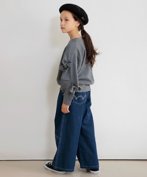 Ou? by EDWIN】タック入りデニムワイドパンツ（デニムパンツ）｜EDWIN