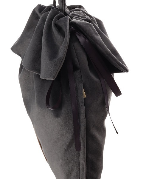 & chouette（アンドシュエット）の「ベロア調 巾着トートバッグ（トートバッグ・レディース・オレンジ/グリーン/ワインレッド/ピンク/ライトブルー/グレー/オフホワイト・FREE）」の20枚目の写真