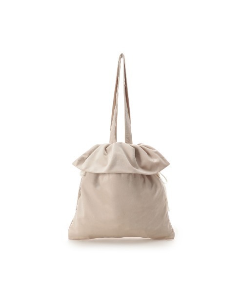 & chouette（アンドシュエット）の「ベロア調 巾着トートバッグ（トートバッグ・レディース・オレンジ/グリーン/ワインレッド/ピンク/ライトブルー/グレー/オフホワイト・FREE）」の10枚目の写真