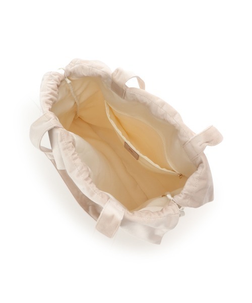 & chouette（アンドシュエット）の「ベロア調 巾着トートバッグ（トートバッグ・レディース・オレンジ/グリーン/ワインレッド/ピンク/ライトブルー/グレー/オフホワイト・FREE）」の11枚目の写真