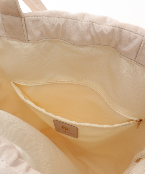 & chouette（アンドシュエット）の「ベロア調 巾着トートバッグ（トートバッグ・レディース・オレンジ/グリーン/ワインレッド/ピンク/ライトブルー/グレー/オフホワイト・FREE）」の14枚目の写真