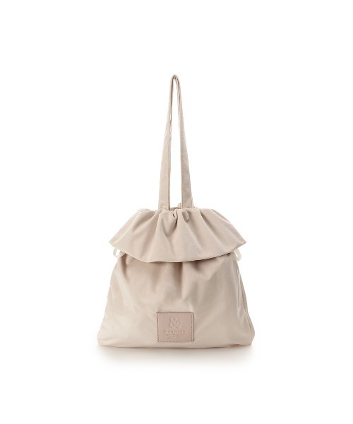 & chouette（アンドシュエット）の「ベロア調 巾着トートバッグ（トートバッグ・レディース・オレンジ/グリーン/ワインレッド/ピンク/ライトブルー/グレー/オフホワイト・FREE）」の8枚目の写真