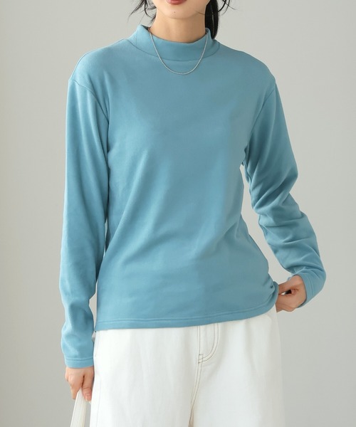 itto...(イット)の「ふわっと柔らかストレッチフリースハイネックカットソー(Tシャツ/カットソー・レディース・チャコール/ベージュ/オフホワイト/ブラック/ピンク/ブルー・M/XL/L)」の5枚目の写真