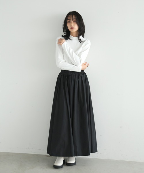 itto...(イット)の「ふわっと柔らかストレッチフリースハイネックカットソー(Tシャツ/カットソー・レディース・チャコール/ベージュ/オフホワイト/ブラック/ピンク/ブルー・M/XL/L)」の8枚目の写真