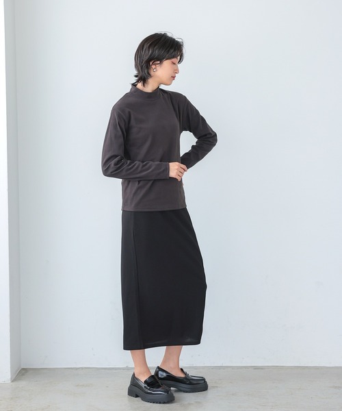itto...(イット)の「ふわっと柔らかストレッチフリースハイネックカットソー(Tシャツ/カットソー・レディース・チャコール/ベージュ/オフホワイト/ブラック/ピンク/ブルー・M/XL/L)」の18枚目の写真
