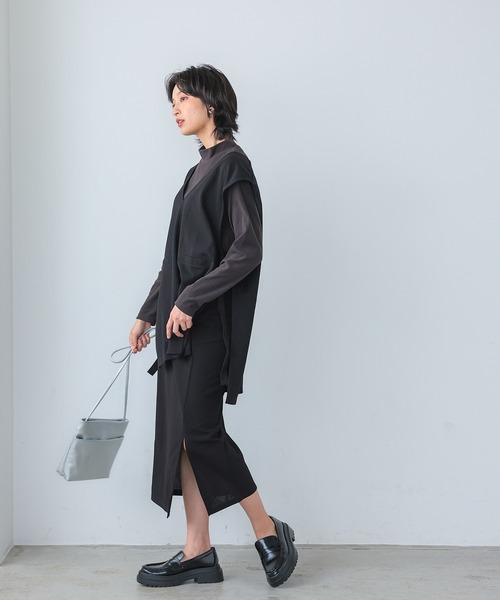 itto...(イット)の「ふわっと柔らかストレッチフリースハイネックカットソー(Tシャツ/カットソー・レディース・チャコール/ベージュ/オフホワイト/ブラック/ピンク/ブルー・M/XL/L)」の21枚目の写真