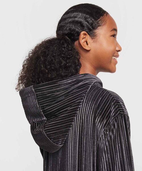 NIKE（ナイキ）の「《セットアップ対応商品》ナイキ スポーツウェア ジュニア (ガールズ) フルジップ リブパーカー / Nike Sportswear Big Kids' (Girls') Full-Zip Ribbed Hoodie HF4383-010 Black（パーカー・キッズ・ブラック・130/140/150/160/170）」の4枚目の写真