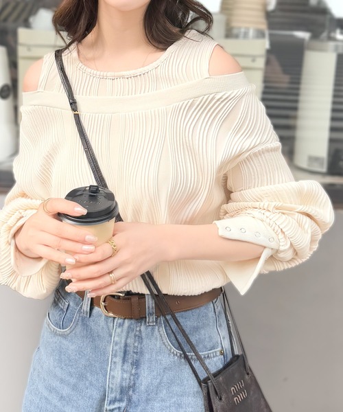 入手不可】civarize ラスト商品 フェザージャガードオフショルシャツ