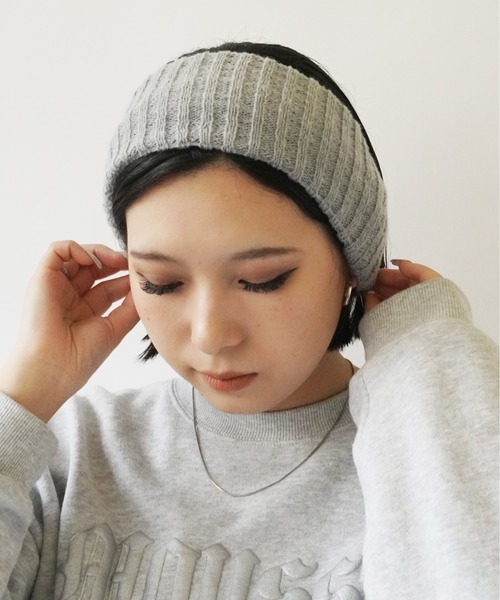 Jelly moo(ジェリームー)の「【 Jelly moo / ジェリームー 】 ワイド リブニット ヘアバンド(ヘアバンド・レディース・アイボリー/ブラック/ベージュ/グレー・FREE)」の17枚目の写真