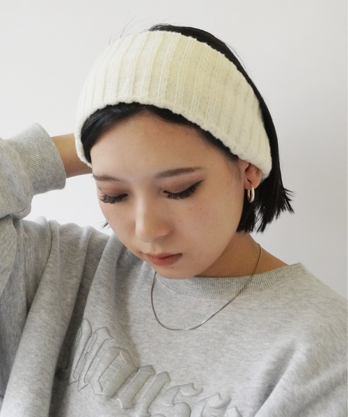 Jelly moo(ジェリームー)の「【 Jelly moo / ジェリームー 】 ワイド リブニット ヘアバンド(ヘアバンド・レディース・アイボリー/ブラック/ベージュ/グレー・FREE)」の11枚目の写真