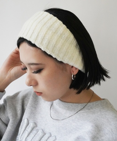 Jelly moo(ジェリームー)の「【 Jelly moo / ジェリームー 】 ワイド リブニット ヘアバンド(ヘアバンド・レディース・アイボリー/ブラック/ベージュ/グレー・FREE)」の12枚目の写真