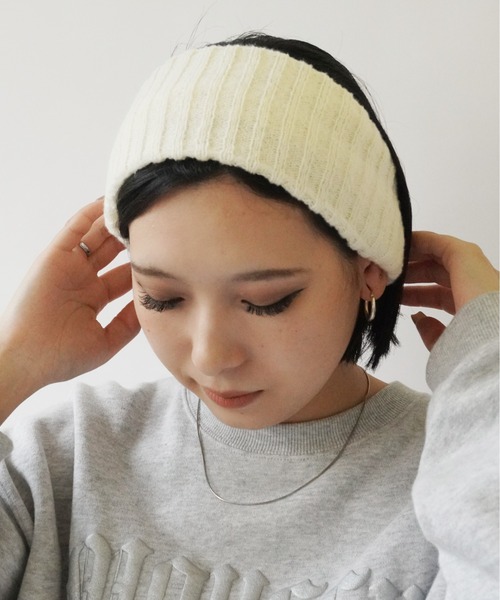Jelly moo(ジェリームー)の「【 Jelly moo / ジェリームー 】 ワイド リブニット ヘアバンド(ヘアバンド・レディース・アイボリー/ブラック/ベージュ/グレー・FREE)」の14枚目の写真