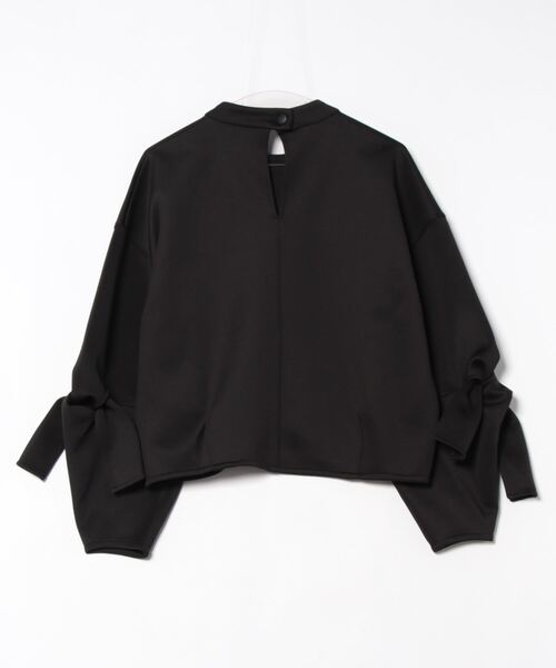 STYLEBLOCK（スタイルブロック）の「カットダンボール袖リボントップス（Tシャツ/カットソー・レディース・ブラック/チャコールグレー/アイボリー・M）」の4枚目の写真