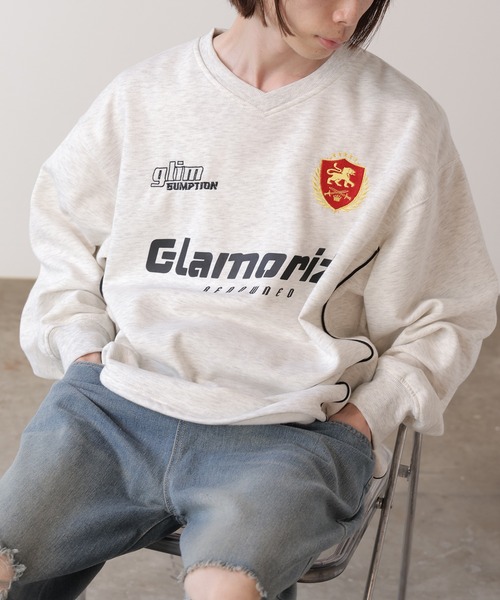 SUGGESTION（サジェッション）の「SUGGESTION/サジェッション サッカーデザイン トレーナー（スウェット・メンズ・グレー/ブラック/バーガンディー・L/M）」の6枚目の写真