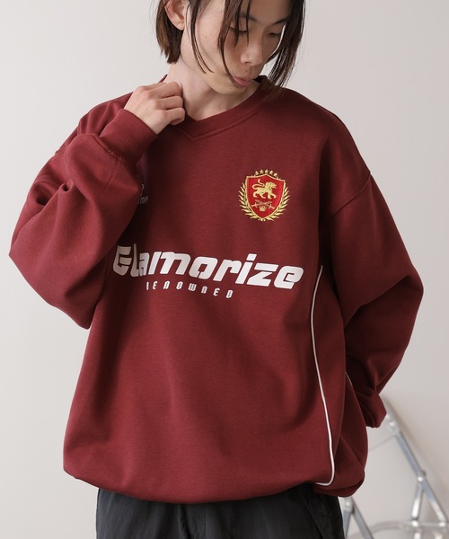 SUGGESTION（サジェッション）の「SUGGESTION/サジェッション サッカーデザイン トレーナー（スウェット・メンズ・グレー/ブラック/バーガンディー・L/M）」の11枚目の写真