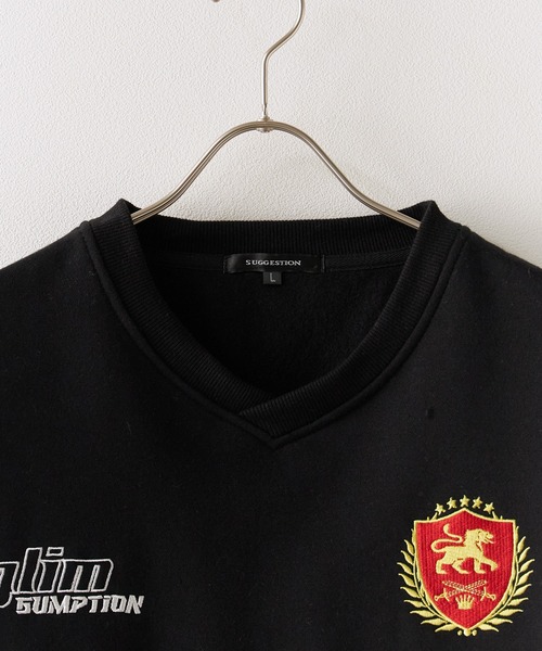 SUGGESTION（サジェッション）の「SUGGESTION/サジェッション サッカーデザイン トレーナー（スウェット・メンズ・グレー/ブラック/バーガンディー・L/M）」の15枚目の写真