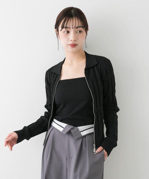 SENSE OF PLACE by URBAN RESEARCH（センスオブプレイスバイアーバンリサーチ）の「マジョリカプリーツコンパクトカーディガン（カーディガン/ボレロ・レディース・ピンク/チャコールグレー/ブラック/アイボリー・ONE）」の20枚目の写真