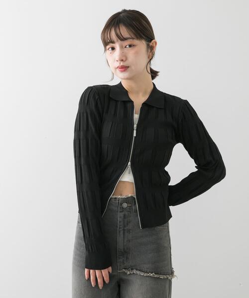 SENSE OF PLACE by URBAN RESEARCH（センスオブプレイスバイアーバンリサーチ）の「マジョリカプリーツコンパクトカーディガン（カーディガン/ボレロ・レディース・ピンク/チャコールグレー/ブラック/アイボリー・ONE）」の18枚目の写真