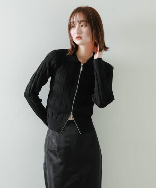 SENSE OF PLACE by URBAN RESEARCH（センスオブプレイスバイアーバンリサーチ）の「マジョリカプリーツコンパクトカーディガン（カーディガン/ボレロ・レディース・ピンク/チャコールグレー/ブラック/アイボリー・ONE）」の15枚目の写真