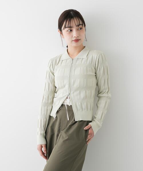 SENSE OF PLACE by URBAN RESEARCH（センスオブプレイスバイアーバンリサーチ）の「マジョリカプリーツコンパクトカーディガン（カーディガン/ボレロ・レディース・ピンク/チャコールグレー/ブラック/アイボリー・ONE）」の11枚目の写真