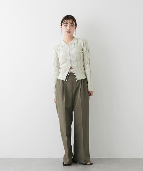 SENSE OF PLACE by URBAN RESEARCH（センスオブプレイスバイアーバンリサーチ）の「マジョリカプリーツコンパクトカーディガン（カーディガン/ボレロ・レディース・ピンク/チャコールグレー/ブラック/アイボリー・ONE）」の10枚目の写真