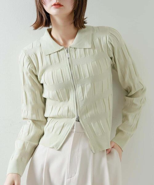 SENSE OF PLACE by URBAN RESEARCH（センスオブプレイスバイアーバンリサーチ）の「マジョリカプリーツコンパクトカーディガン（カーディガン/ボレロ・レディース・ピンク/チャコールグレー/ブラック/アイボリー・ONE）」の9枚目の写真