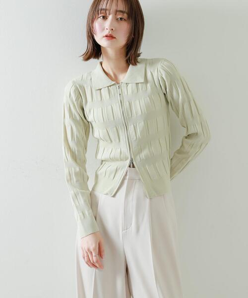 SENSE OF PLACE by URBAN RESEARCH（センスオブプレイスバイアーバンリサーチ）の「マジョリカプリーツコンパクトカーディガン（カーディガン/ボレロ・レディース・ピンク/チャコールグレー/ブラック/アイボリー・ONE）」の8枚目の写真