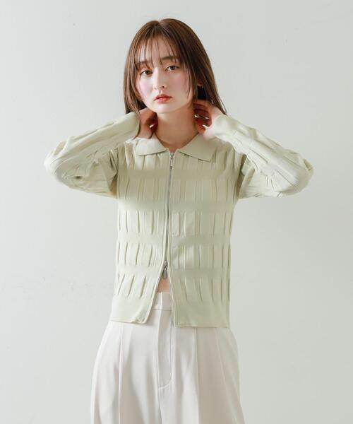 SENSE OF PLACE by URBAN RESEARCH（センスオブプレイスバイアーバンリサーチ）の「マジョリカプリーツコンパクトカーディガン（カーディガン/ボレロ・レディース・ピンク/チャコールグレー/ブラック/アイボリー・ONE）」の7枚目の写真