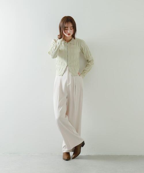 SENSE OF PLACE by URBAN RESEARCH（センスオブプレイスバイアーバンリサーチ）の「マジョリカプリーツコンパクトカーディガン（カーディガン/ボレロ・レディース・ピンク/チャコールグレー/ブラック/アイボリー・ONE）」の5枚目の写真