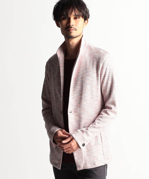 NICOLE CLUB FOR MEN(ニコルクラブフォーメン)の「メランジワッフルカットジャケット(その他アウター・メンズ・ネイビー/パープル/ピンク系/ブルー・MEDIUM/LARGE/X-LARGE)」の4枚目の写真