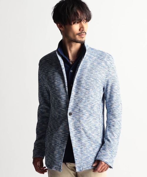 ニコルクラブフォーメン（NICOLE CLUB FOR MEN）/メランジワッフルカットジャケット メランジワッフルカットジャケット（その他アウター）｜NICOLE CLUB