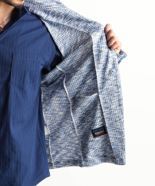 NICOLE CLUB FOR MEN(ニコルクラブフォーメン)の「メランジワッフルカットジャケット(その他アウター・メンズ・ネイビー/パープル/ピンク系/ブルー・MEDIUM/LARGE/X-LARGE)」の10枚目の写真