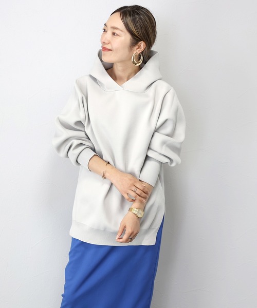 Aletta vita（アレッタビータ）の「ライトヤーンサイドスリットパーカー（ニット/セーター・レディース・ネイビー/ラベンダー/ベージュ・FREE）」の12枚目の写真