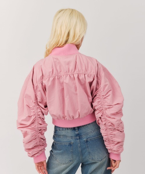 atmos pink（アトモスピンク）の「atmos pink Gather Military MA-1 / アトモス ピンク ギャザー ミリタリー エムエーワン（MA-1・レディース・カーキ/ブルー/ピンク・FREE）」の4枚目の写真