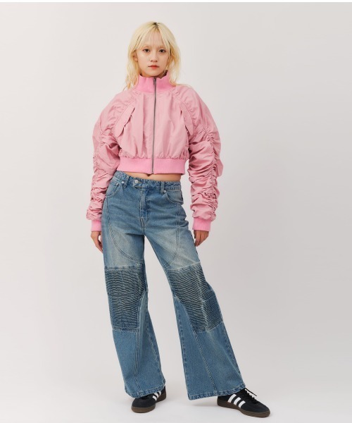 atmos pink（アトモスピンク）の「atmos pink Gather Military MA-1 / アトモス ピンク ギャザー ミリタリー エムエーワン（MA-1・レディース・カーキ/ブルー/ピンク・FREE）」の6枚目の写真