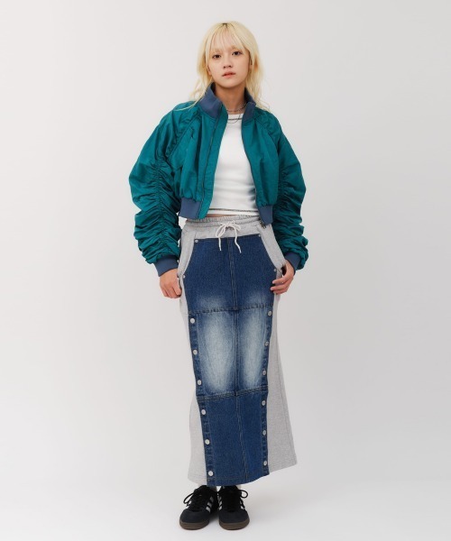 atmos pink（アトモスピンク）の「atmos pink Gather Military MA-1 / アトモス ピンク ギャザー ミリタリー エムエーワン（MA-1・レディース・カーキ/ブルー/ピンク・FREE）」の15枚目の写真