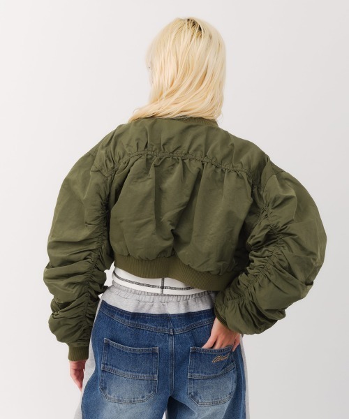 atmos pink（アトモスピンク）の「atmos pink Gather Military MA-1 / アトモス ピンク ギャザー ミリタリー エムエーワン（MA-1・レディース・カーキ/ブルー/ピンク・FREE）」の22枚目の写真