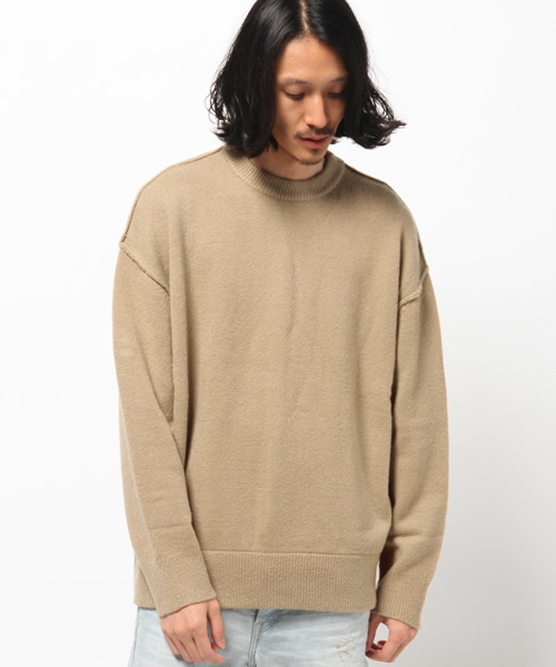 Lui's(ルイス)の「Lui's(ルイス) アウトシームBIGニット(ニット/セーター・メンズ・ネイビー/ブラック/ベージュ・SMALL/MEDIUM)」の3枚目の写真