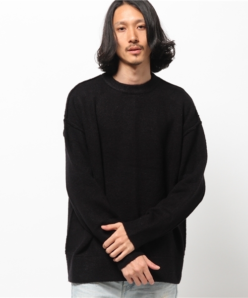 Lui's(ルイス)の「Lui's(ルイス) アウトシームBIGニット(ニット/セーター・メンズ・ネイビー/ブラック/ベージュ・SMALL/MEDIUM)」の2枚目の写真