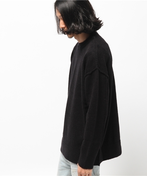 Lui's(ルイス)の「Lui's(ルイス) アウトシームBIGニット(ニット/セーター・メンズ・ネイビー/ブラック/ベージュ・SMALL/MEDIUM)」の5枚目の写真