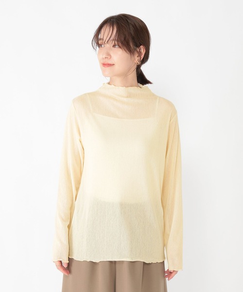 studio CLIP（スタディオクリップ）の「ソフトチュールボトルネックプルオーバー[プラスサイズあり]（Tシャツ/カットソー・レディース・ホワイト/グレー/クリーム・MEDIUM/LARGE/ﾌﾘｰ(L)）」の13枚目の写真