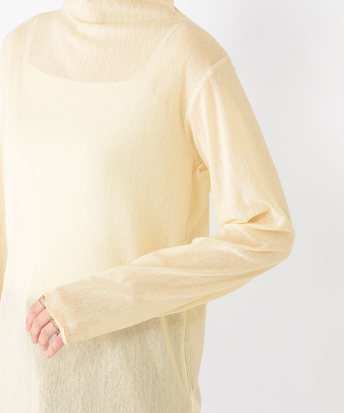 studio CLIP（スタディオクリップ）の「ソフトチュールボトルネックプルオーバー[プラスサイズあり]（Tシャツ/カットソー・レディース・ホワイト/グレー/クリーム・MEDIUM/LARGE/ﾌﾘｰ(L)）」の9枚目の写真
