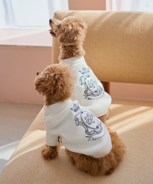 ROPE' PICNIC(ロペピクニック)の「【DOG】スエットライク刺繍ニット/リンクコーデ(ペットウェア・レディース・オフホワイト/ピンク・S/M/L/M size/D)」の18枚目の写真