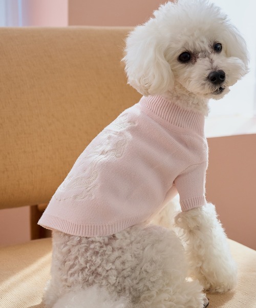 ROPE' PICNIC(ロペピクニック)の「【DOG】スエットライク刺繍ニット/リンクコーデ(ペットウェア・レディース・オフホワイト/ピンク・S/M/L/M size/D)」の19枚目の写真
