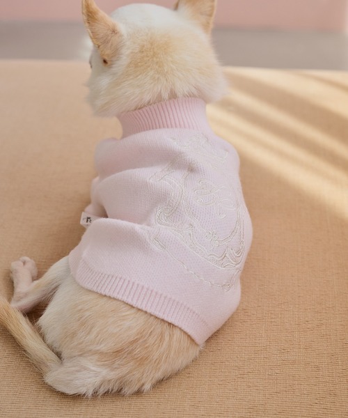 ROPE' PICNIC(ロペピクニック)の「【DOG】スエットライク刺繍ニット/リンクコーデ(ペットウェア・レディース・オフホワイト/ピンク・S/M/L/M size/D)」の22枚目の写真
