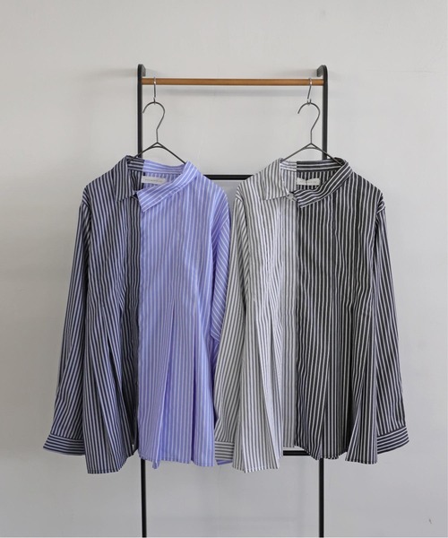 antiqua(アンティカ)の「アシメストライプシャツ(シャツ/ブラウス・レディース・ブルー/ブラック・ONESIZE)」の14枚目の写真