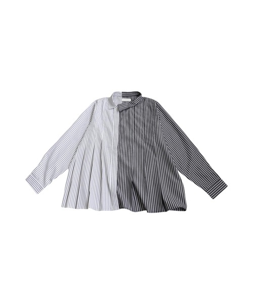 antiqua(アンティカ)の「アシメストライプシャツ(シャツ/ブラウス・レディース・ブルー/ブラック・ONESIZE)」の15枚目の写真